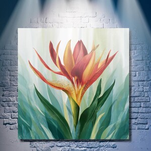 Wildflower Field Stretched Canvas, Cottagecore Floral Wall Art, Modern Farmhouse Decor, Botanical Flowers, Vintage Art Print