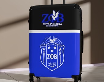 Zeta Sorority Suitcase: Greek Letter Stylish Royal Blue & White, 1920 Design - Perfect Gift for Jet-Setting Sorors