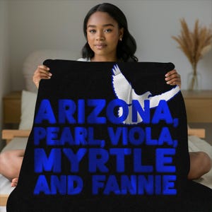 Manta Sherpa azul de la hermandad Founders Finer: regalo de hermandad azul real y negro para ella: diseño con los nombres de Founders