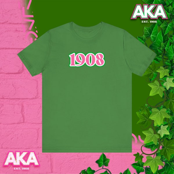 T-shirt aka sororité 1908 - élégant premier t-shirt noir alpha kappa alpha grec de sororité dans un design établi en 1908