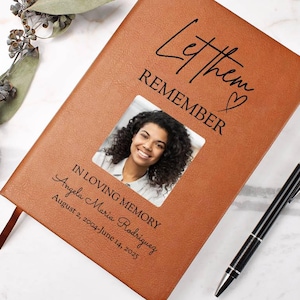 Personalized Memorial Guest Book: Vegan Leather Remembrance Journal