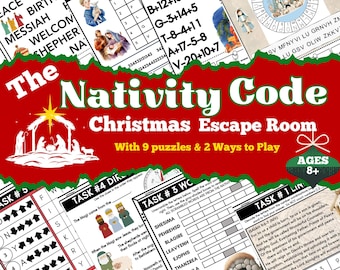 Christmas Escape Room Kit, Kids Nativity Escape Room Game, Christmas Family Game Night Printable (PDF), Christmas Nativity Game