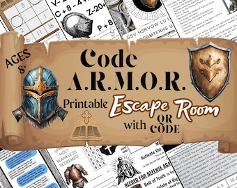 Bible Escape Room Armor of God Game Christian Family Game Night Printable Escape Rooms for Kids Bible Group Game Teens Escape Room Kit