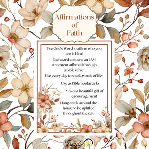 Christian Scripture Cards Faith Affirmations Identity in Christ Printable God Says I Am Gift Encouraging Bible Verse Cards Woman Prayer Gift