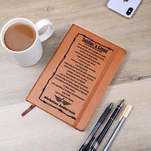 Army Soldiers Creed Gift for Army Soldier Personalized Military Gift Army Leather Notebook Turning Green Gift Boot Camp Graduation