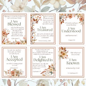 Christian Scripture Cards Faith Affirmations Identity in Christ Printable God Says I Am Gift Encouraging Bible Verse Cards Woman Prayer Gift