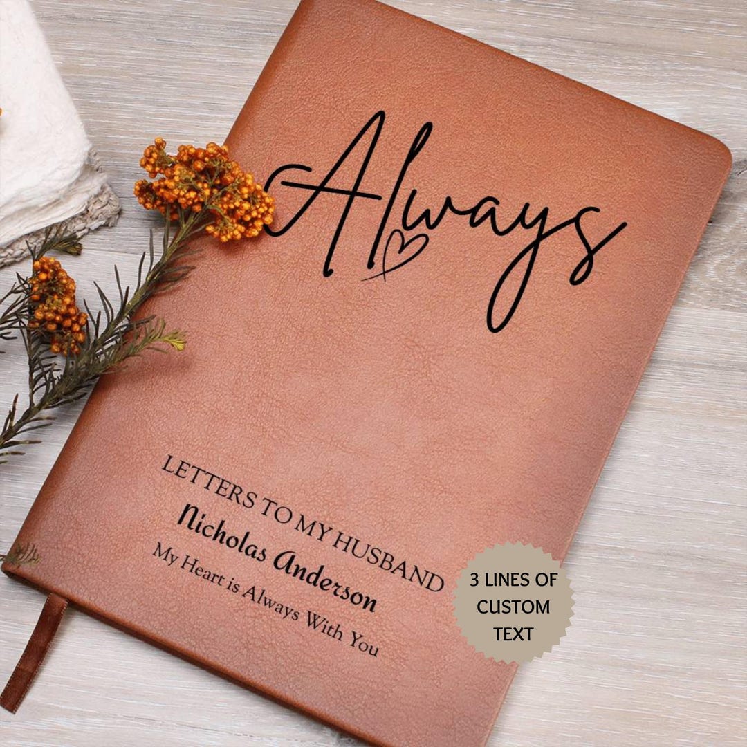 Personalized Vegan Leather Grief Journal: Loss of Husband Remembrance ...