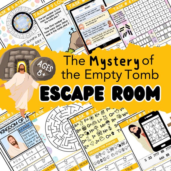 Easter Escape Room for Kids Printable Party Game Kids Bible Escape Room Kit Holiday Party Game DIY Kids Game Christian Family Game Night