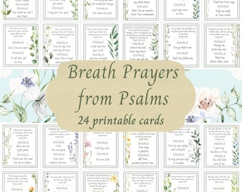 Wildflower Psalms Prayer Cards: Christian Mindfulness Gift (Digital Download), Anxiety Gift, Breath Prayers Scripture Gift