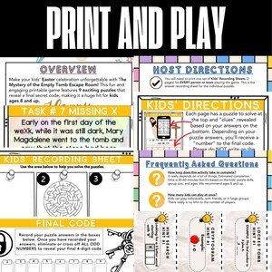 Printable Easter Escape Room for Kids Printable Party Game Escape Room Kit Holiday Party Game Christian Family Game Night Kid Adventure Game Homeschool Easter Activity Bible Easter Game Sunday School Easter Activity