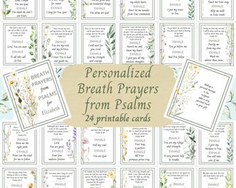Personalized Breath Prayer Cards | Christian Scripture, Psalms (Digital Download)