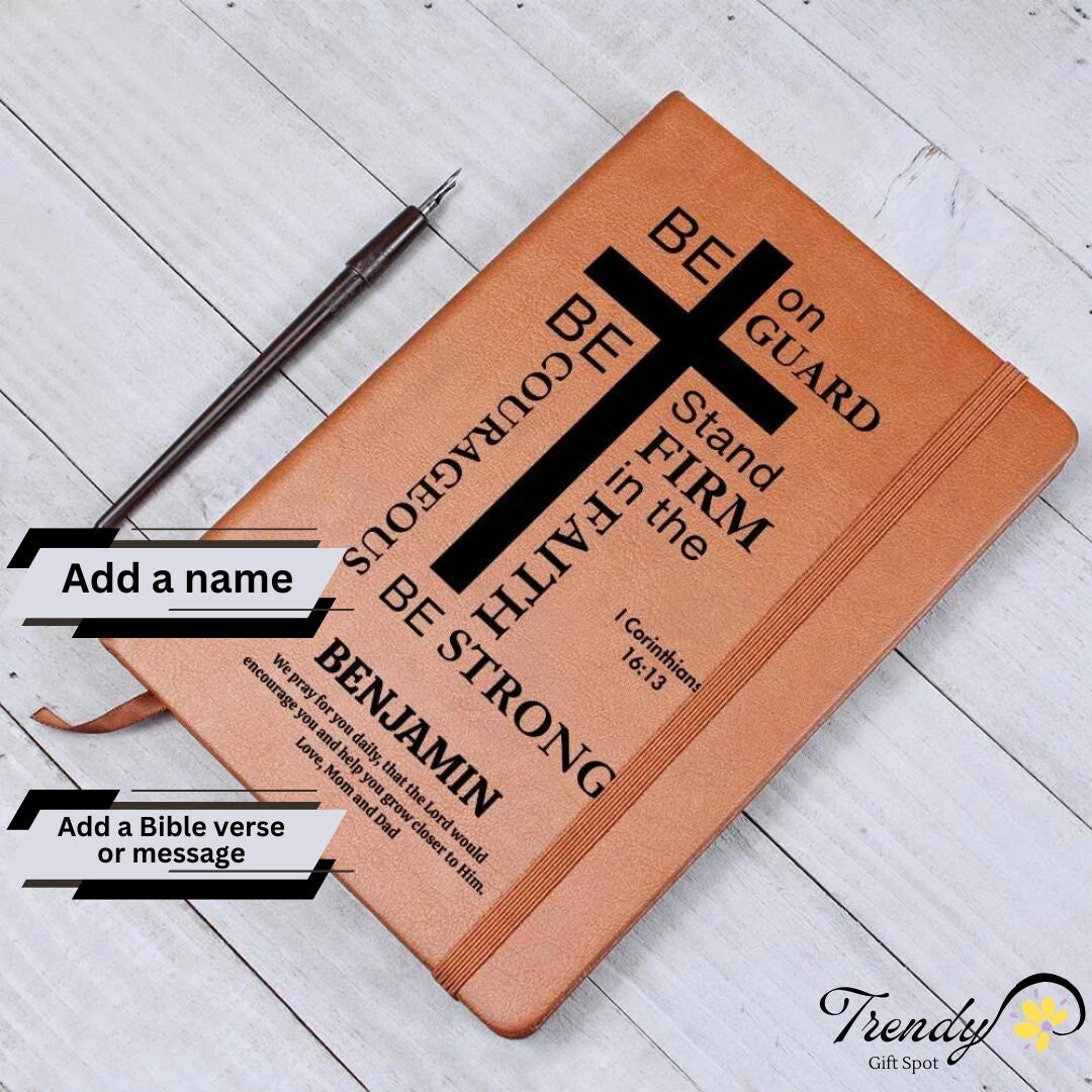 Personalized Prayer Journal Christian Gift for Men Leather Journal Leather Prayer Notebook Gift for Pastor Appreciation Gift for Dad or Son