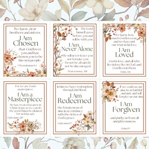 Christian Scripture Cards Faith Affirmations Identity in Christ Printable God Says I Am Gift Encouraging Bible Verse Cards Woman Prayer Gift