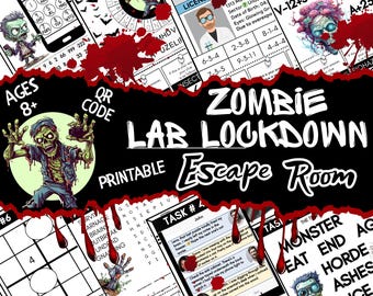Printable Teen Group Game (Digital Download), Escape Room Teens Activity, Escape Room Kit Party Games, Teen Zombie Theme Party DIY