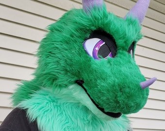 Green Dragon Scalie Reptile Fursuit Partial Authentic and Handmade