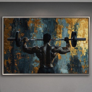 Bodybuilder Weightlifting Canvas Art: Gym Motivation Decor