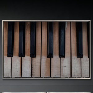 Vintage Piano Keys Canvas Print: Black and White Musical Wall Art
