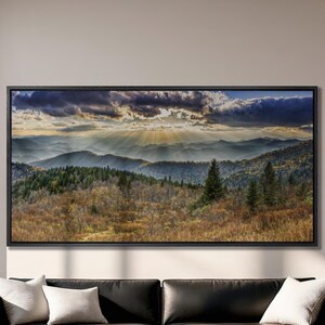 Smoky Mountains Canvas Print: Blue Ridge Parkway Panoramic Wall Art