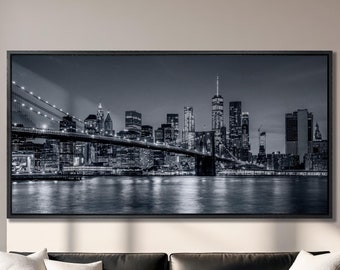 NYC Skyline Canvas Print: Brooklyn Bridge, Manhattan Panoramic Wall Art