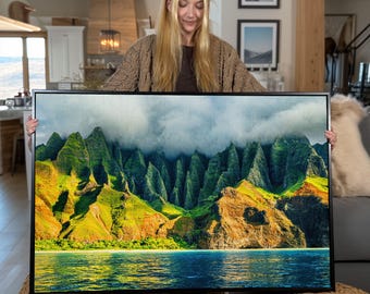 Na Pali Coast Sunset Canvas Print: Kauai Hawaii Wall Art