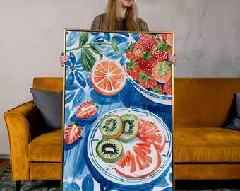 Vivid Fruits Canvas Wall Art: Colorful Kitchen & Dining Decor