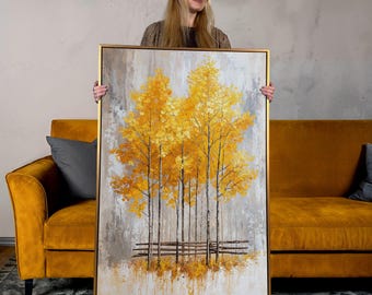 Autumnal Trees Canvas Print: Rustic Fall Landscape Wall Art