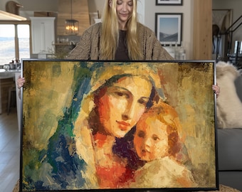 Virgin Mary and Jesus Canvas Print | Framed Madonna and Child Wall Art