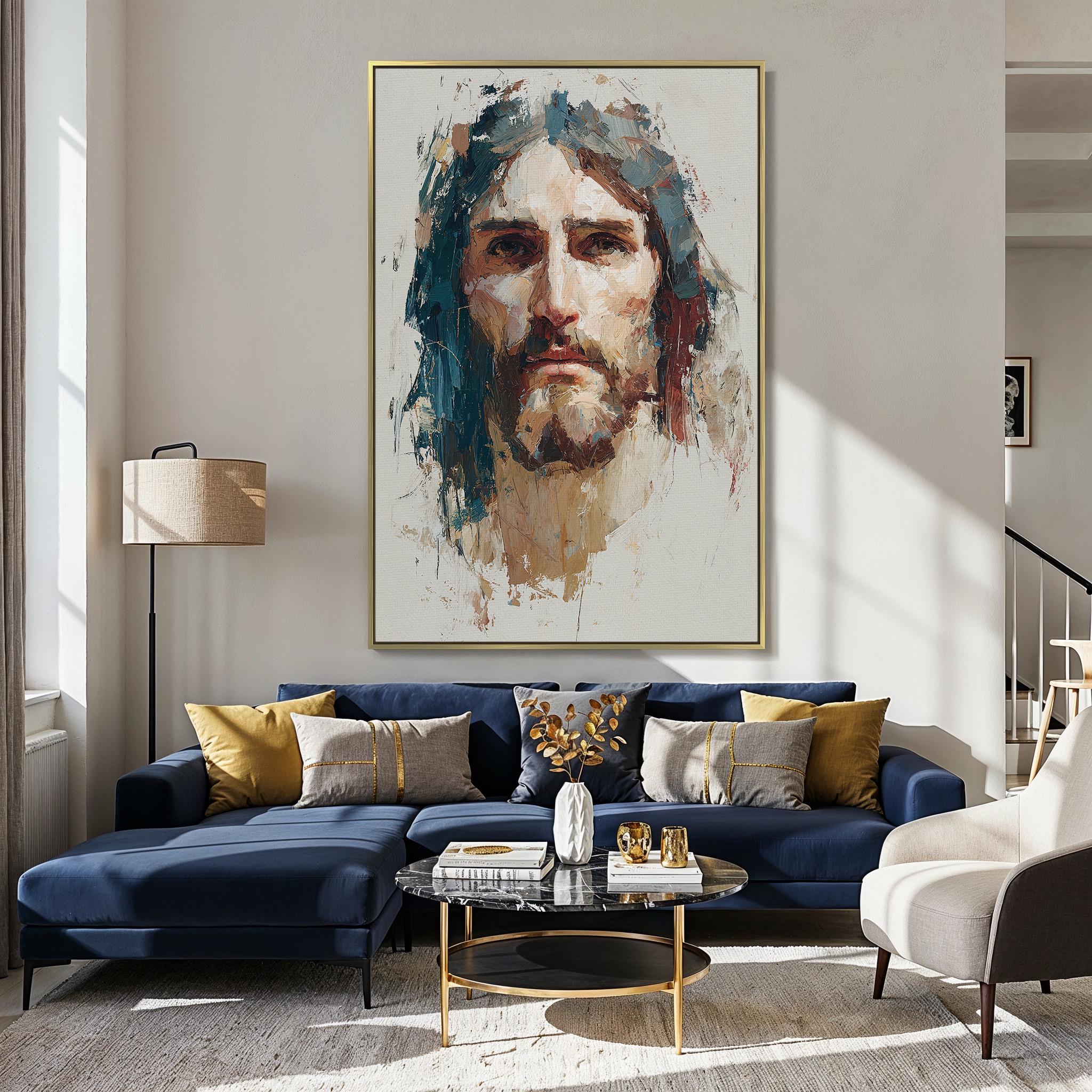 Jesus Christ Modern Canvas Print | Abstract Face of Jesus Wall Art ...