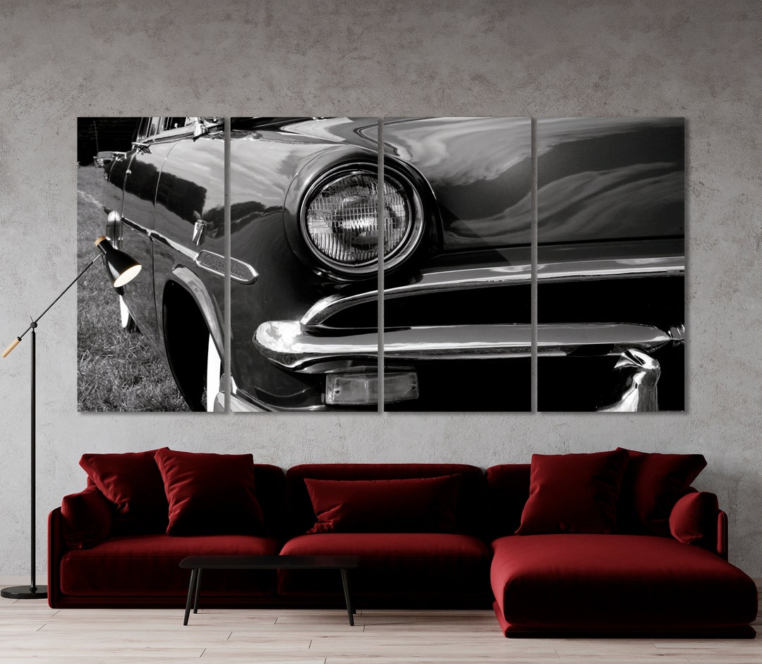 Classic Car Elegance Print Vintage Automobile Canvas Wall Art Retro