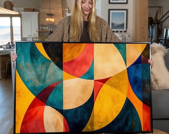 Colorful Abstract Canvas Print: Modern Geometric Wall Art