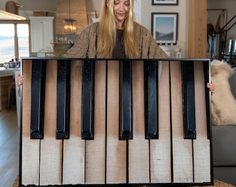 Vintage Piano Keys Canvas Print: Black and White Musical Wall Art