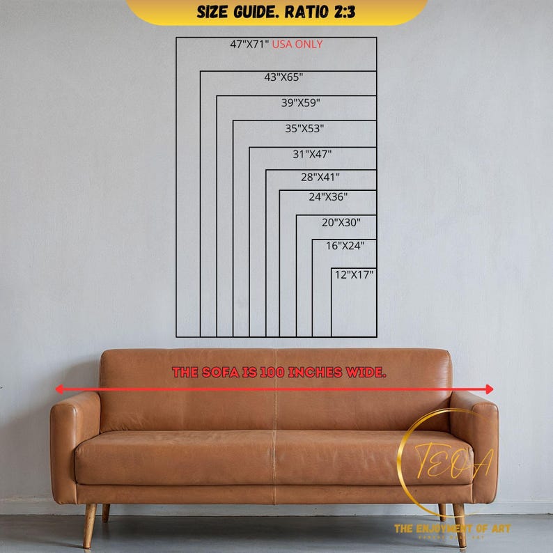 a living room with a couch and a painting on the wall