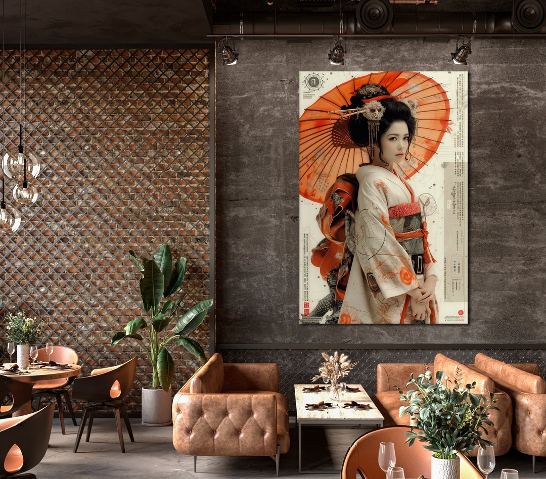 Elegant Traditional Geisha Art Print Japanese Cultural Canvas Wall Art ...