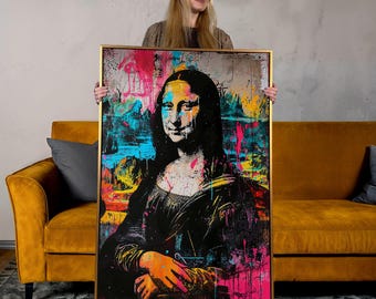 Mona Lisa Pop Art Canvas Print: Modern Graffiti Wall Decor