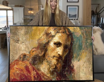 Jesus Christ Portrait Canvas Print | Modern Religious Wall Art