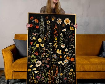 Floral Canvas Print: Botanical Wildflower Wall Art