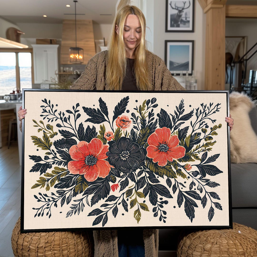 Floral Canvas Print: Extra Large Wildflower Botanical Wall Art - Etsy