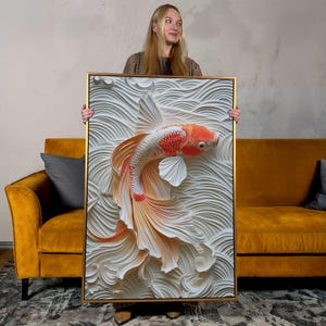 Koi Fish Canvas Art Print: Asian Inspired Serene Wall Decor