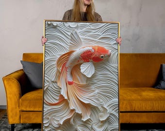 Koi Fish Canvas Art Print: Asian Inspired Serene Wall Decor
