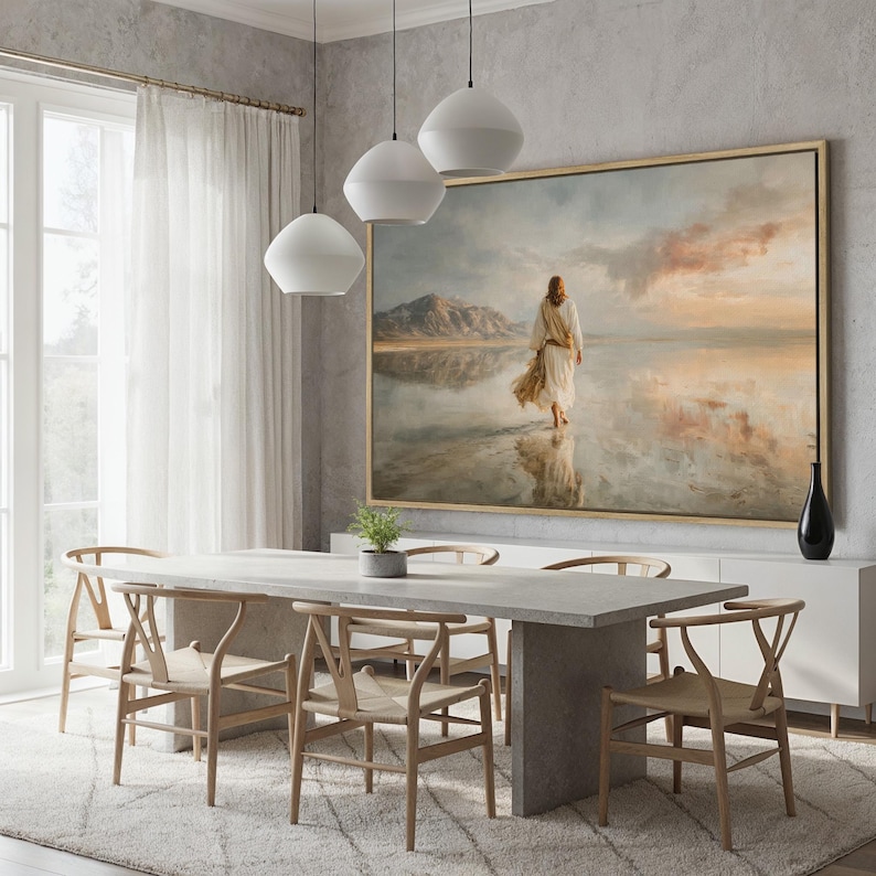 Jesus Walking on Water Canvas Print | Religious Landscape Wall Art - Etsy