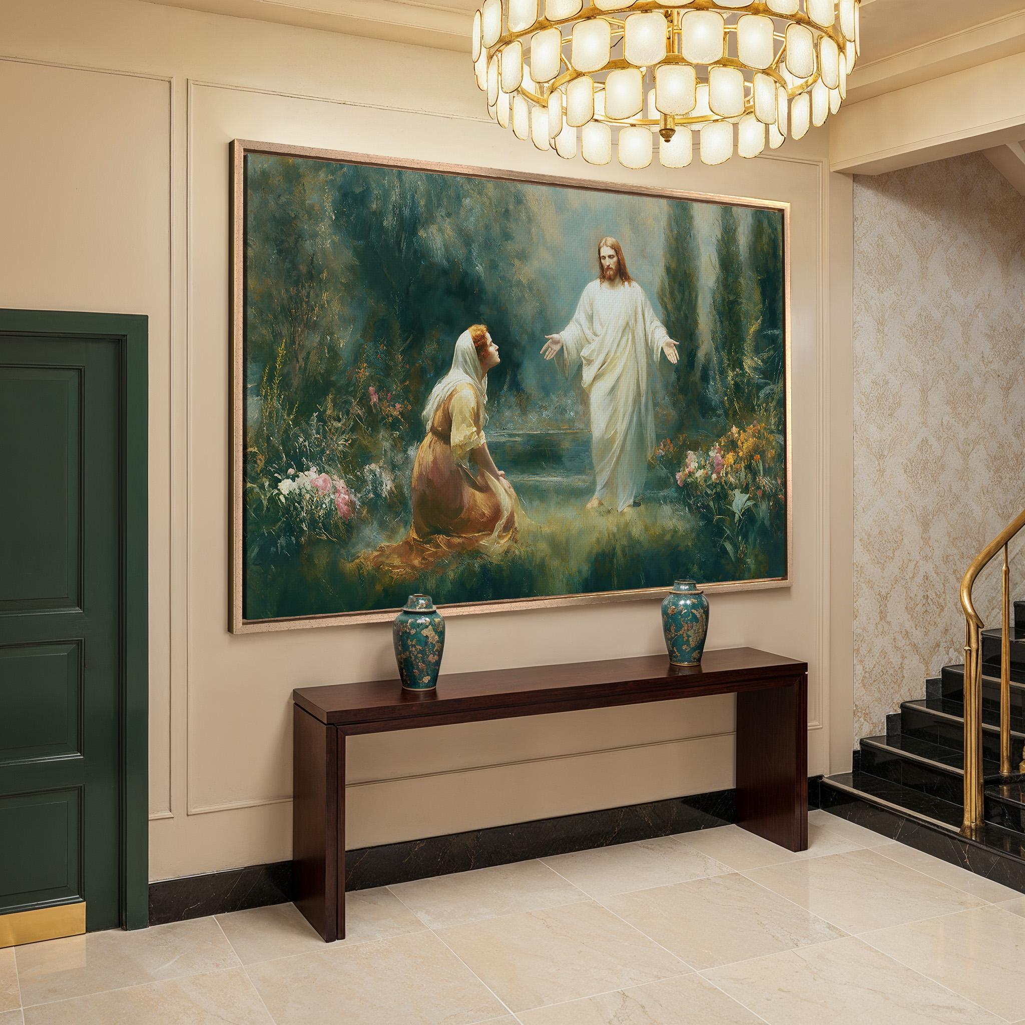 Jesus and Mary Magdalene Canvas Print | Resurrection Garden Art - Etsy
