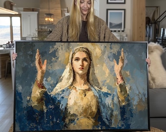 Virgin Mary Canvas Print | Catholic Mother Religious Wall Art