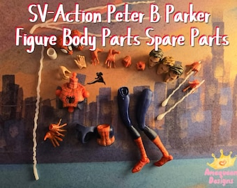 Rare Find!! SV-Action Peter B Parker Figure Body Parts Spare Parts Extra Parts Replacement Parts (No Arms Available) Slight Defects