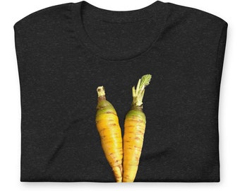 Yellow Carrots T Shirt, Foodie Gift Shirt, Gardening T-Shirt, Vegetable Tee Gift for Gardener, Vegetarian Shirt, Organic Carrots Tee, Veggie
