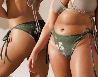 Twilight Forest Bikini Bottoms, Botanical Fairycore Swimwear