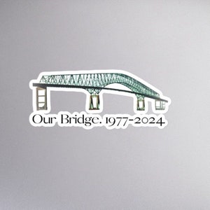 Francis Scott Key Bridge-herdenkingsstickers voor auto of laptop Baltimore Bridge Memorial Luchtbelvrije vinylstickers Sleutelbrugsticker: