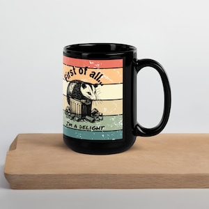 I’m a Delight Funny Opossum Mug, Possum Meme Coffee Cup, Funny Animal Tea Mug, Sarcastic Possum Humor Soup Mug, Opossum Lover Gift