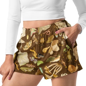 Women’s Short Shorts for Workout Yoga Forest Design Shorts Short Goblincore Brown Woodland Short Shorts Academia Aesthetic Shorts