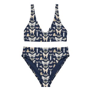 Pale Eclipse Retro High Waist Bikini Moth Bikini Y2K Swimwear Eco-Friendly Swimwear Nature Bikini Set Forest Swimsuit