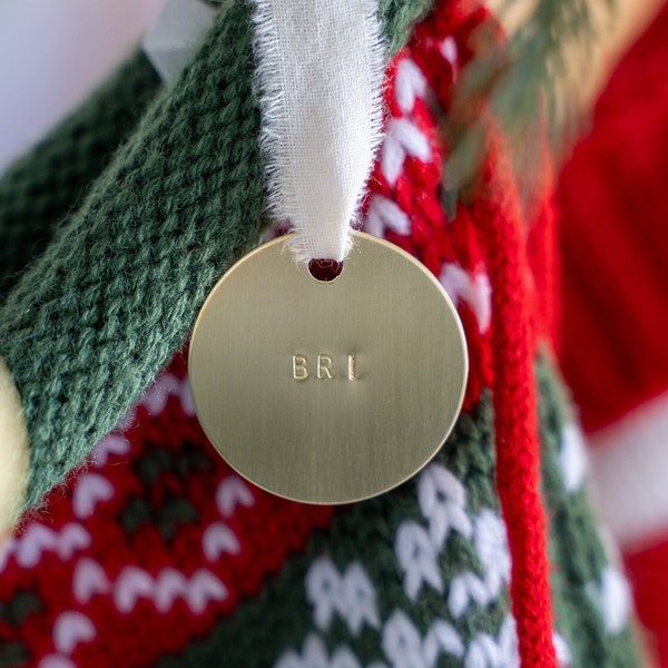 Custom Hand Stamped stocking tags/ornaments